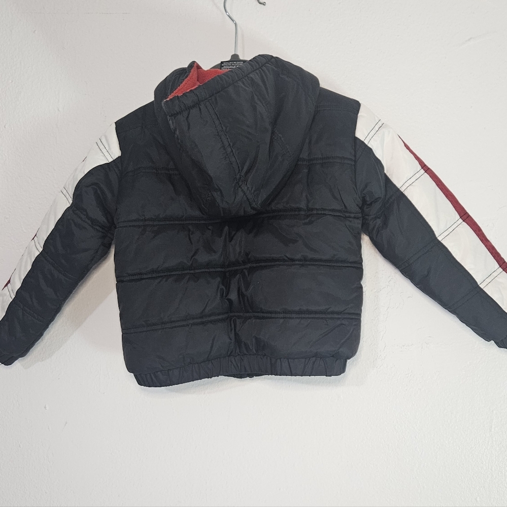 Nike Air Jordan Puffer Jacket Boys Black Red White Jumpman Logo size 3T - Picture 5 of 12